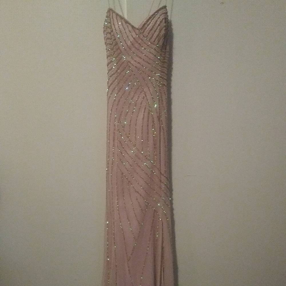 Baby Pink Beaded Formal Gown